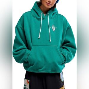 Free People Movement Final Call Front Logo Hoodie Green Flow